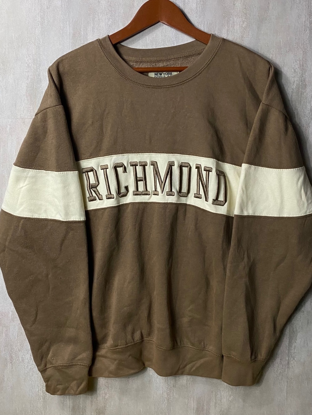 Vintage Style Richmond Brown Crewneck Sweatshirt Mens XL Oversized Streetwear